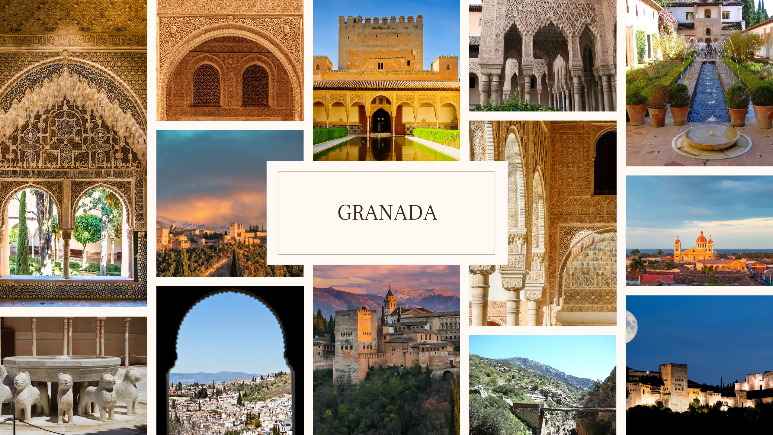 The Alhambra palace and Granada city viewed from the Mirador de San Nicolás