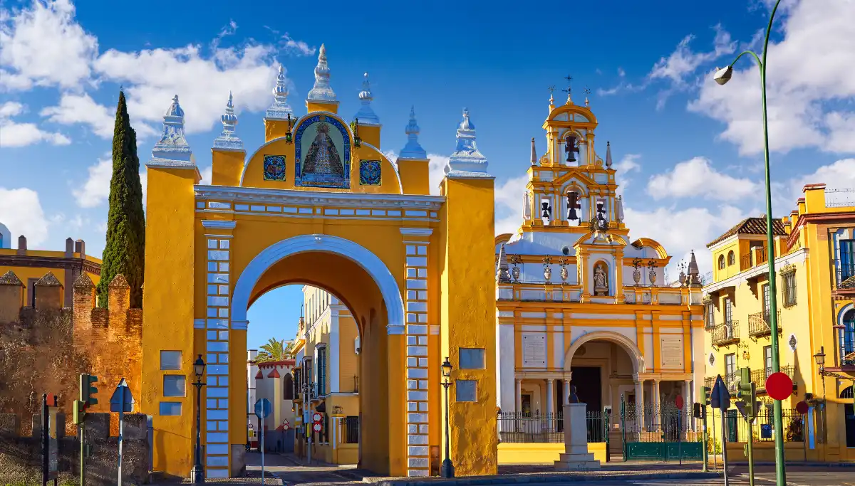 The Macarena city gate and basilica in the north of Seville