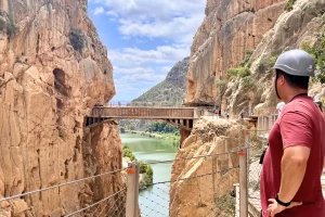 A man looking out over the gorge.