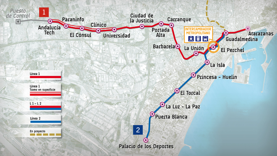 Malaga Metro Map