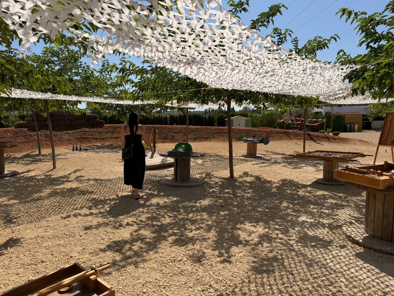 The games area at Laberintus Park with giant outdoor games