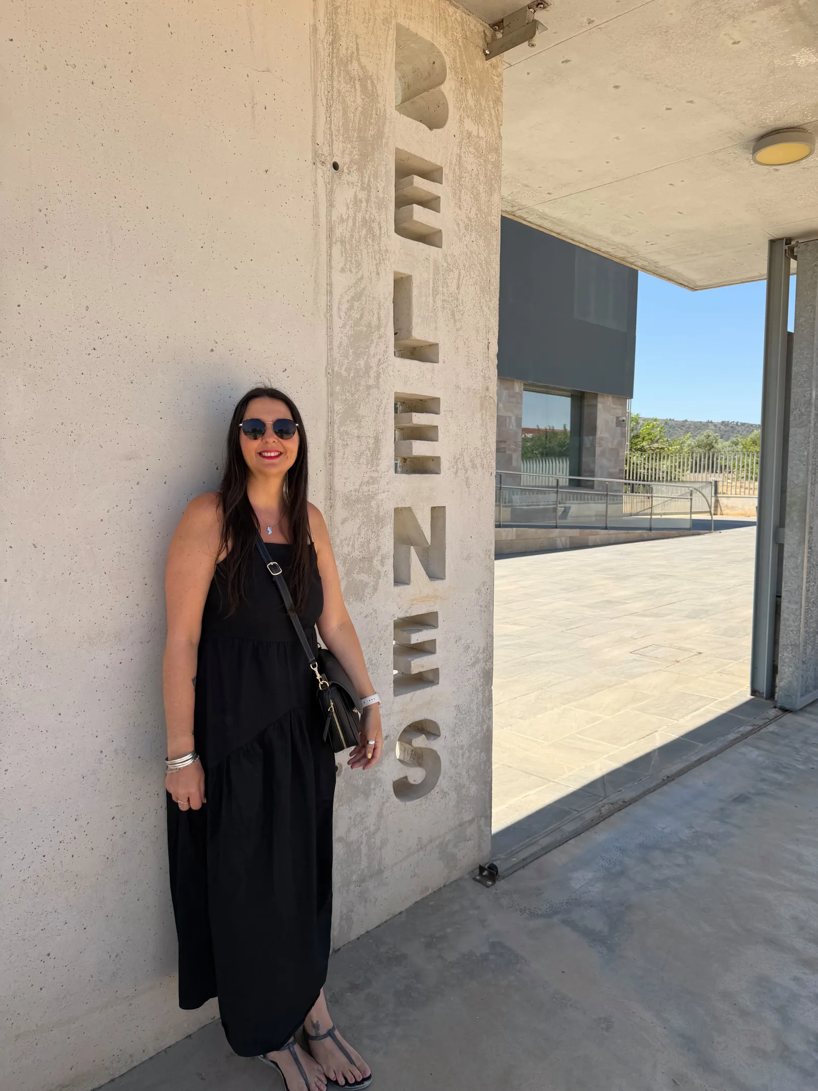 heidi standing outside the belenes museum in antequera
