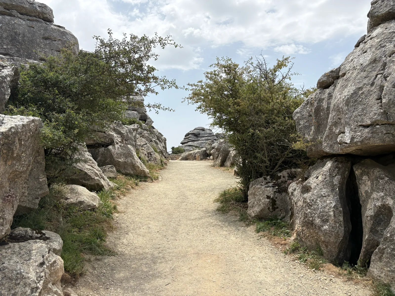 Late sun on the limestone rock formations at El Torcal Natural Park near Antequera