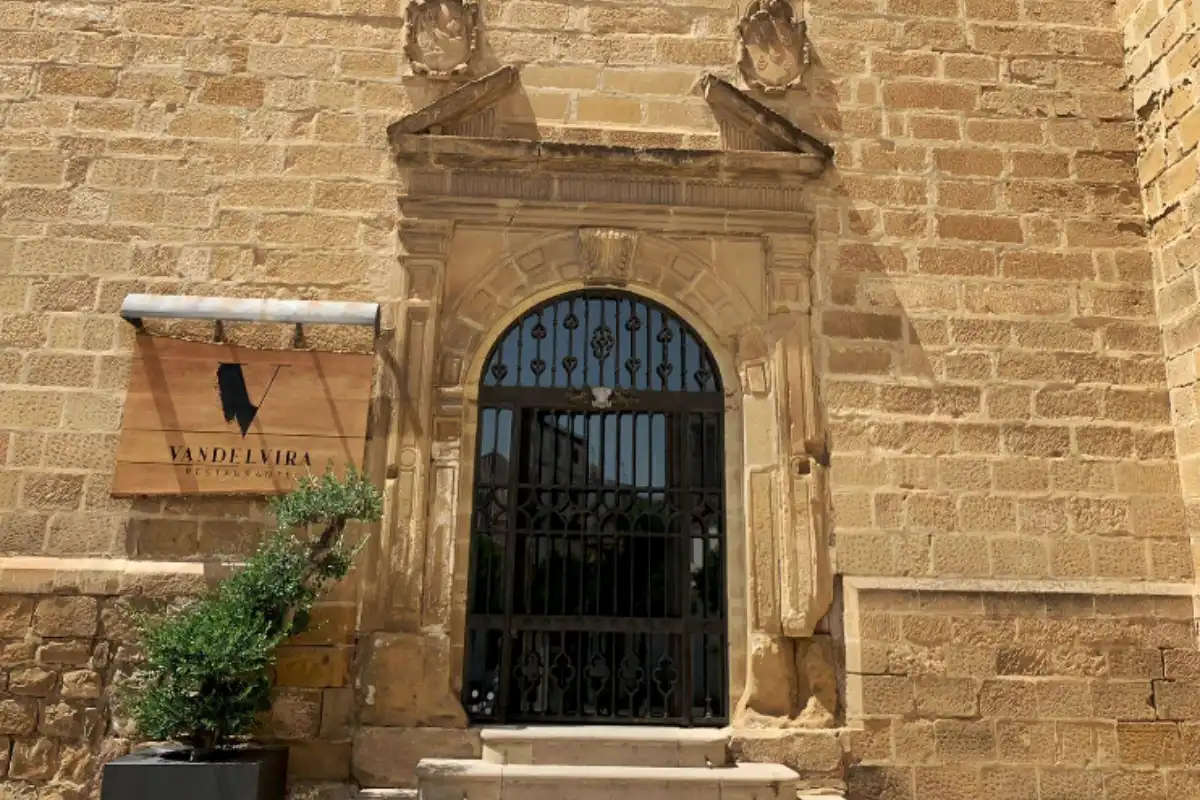 Vandelvira restaurant inside the vaulted stone cloister of the former San Francisco Convent in Baeza