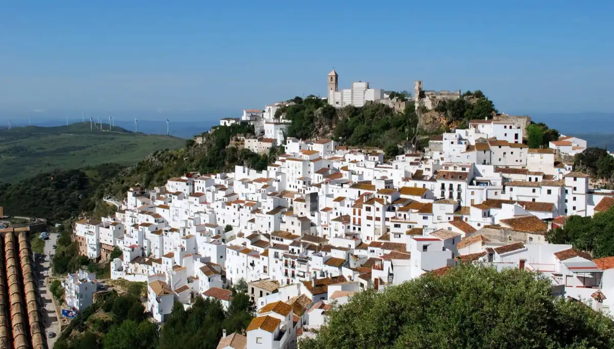 The hilltop white village of Casares crowned by its Moorish castle