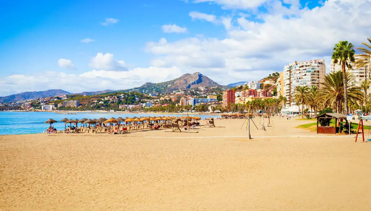 Málaga beach and old town