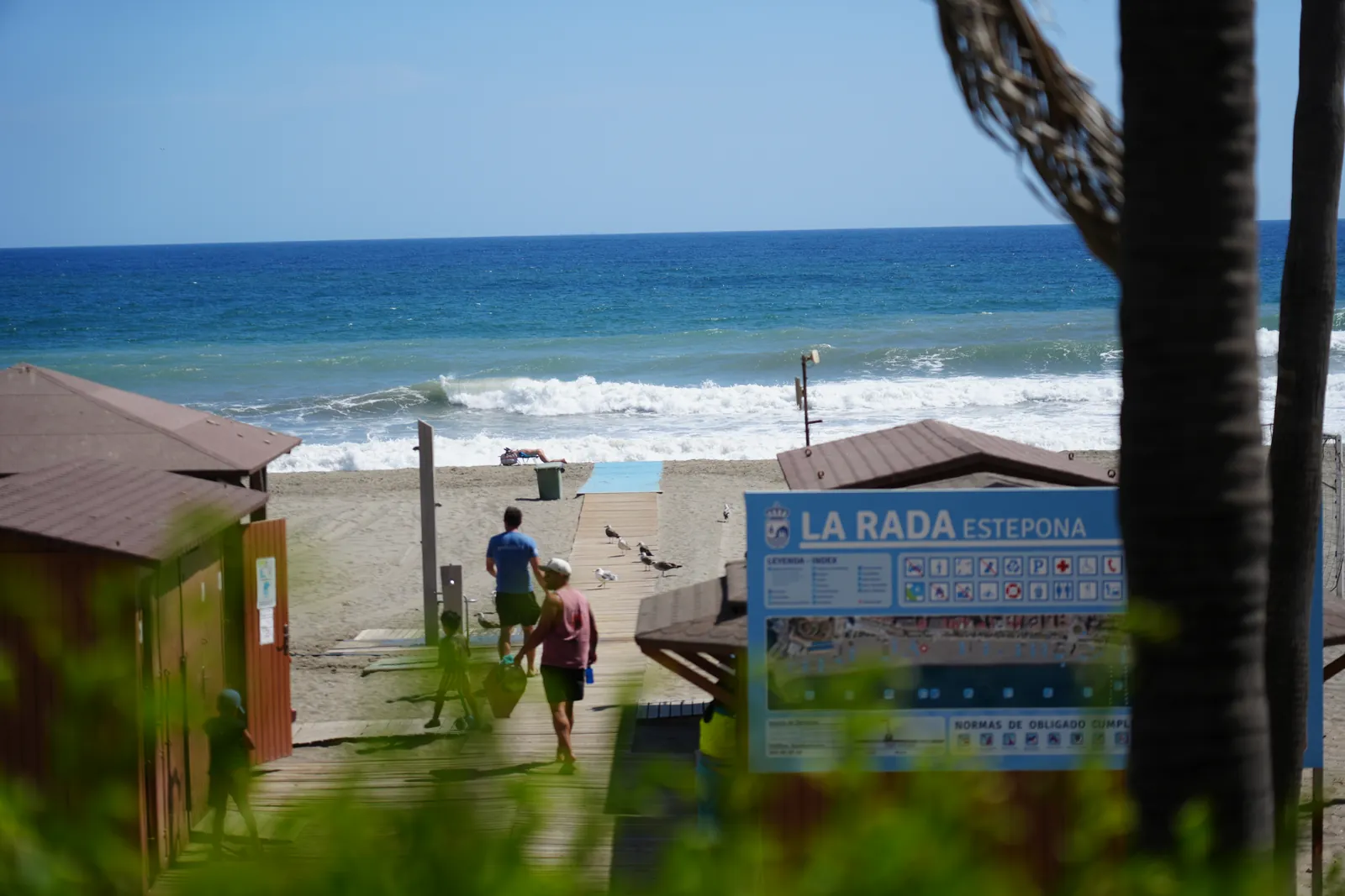 Sandy access path leading down to Playa de la Rada beach in Estepona