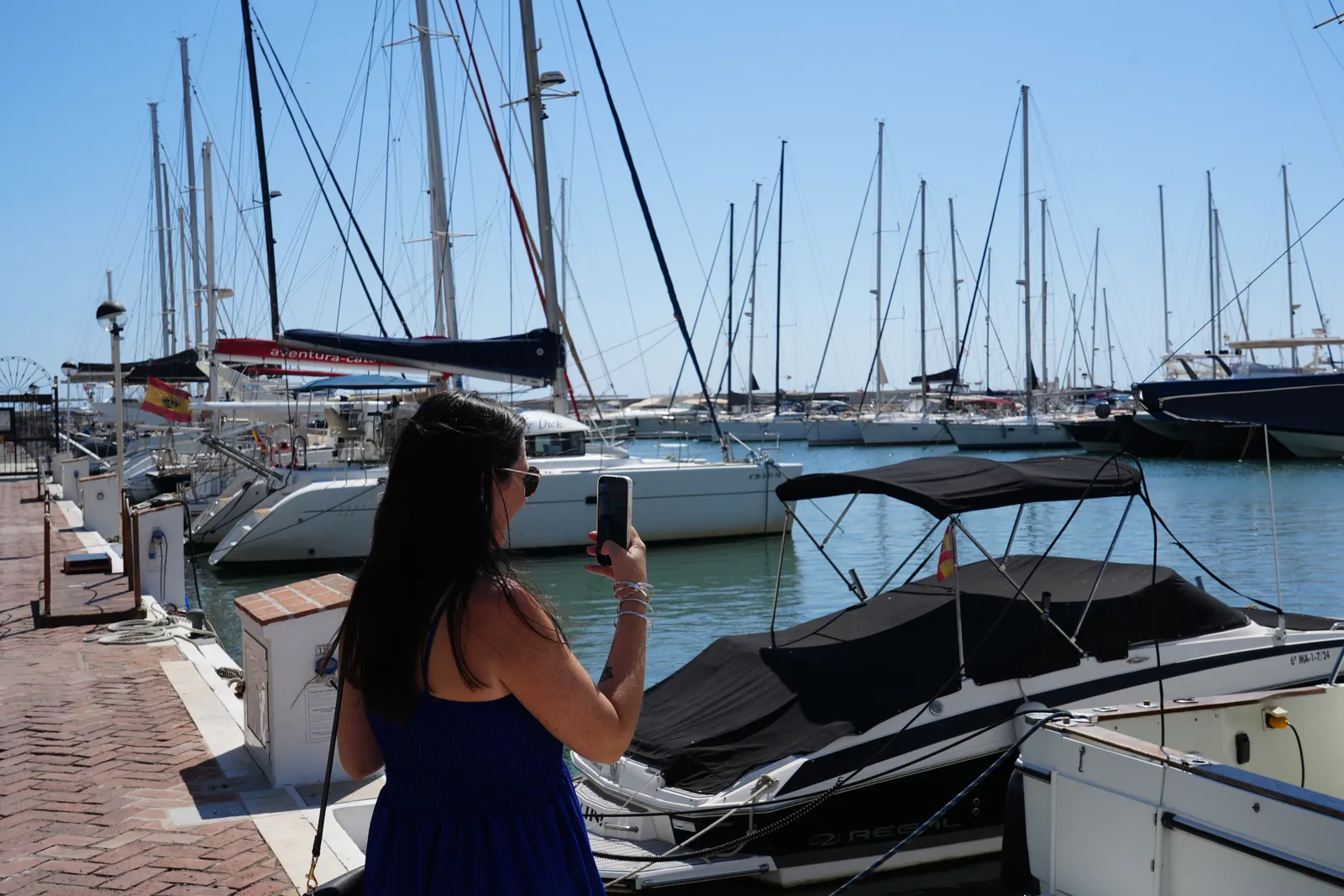 Yachts moored in Estepona marina