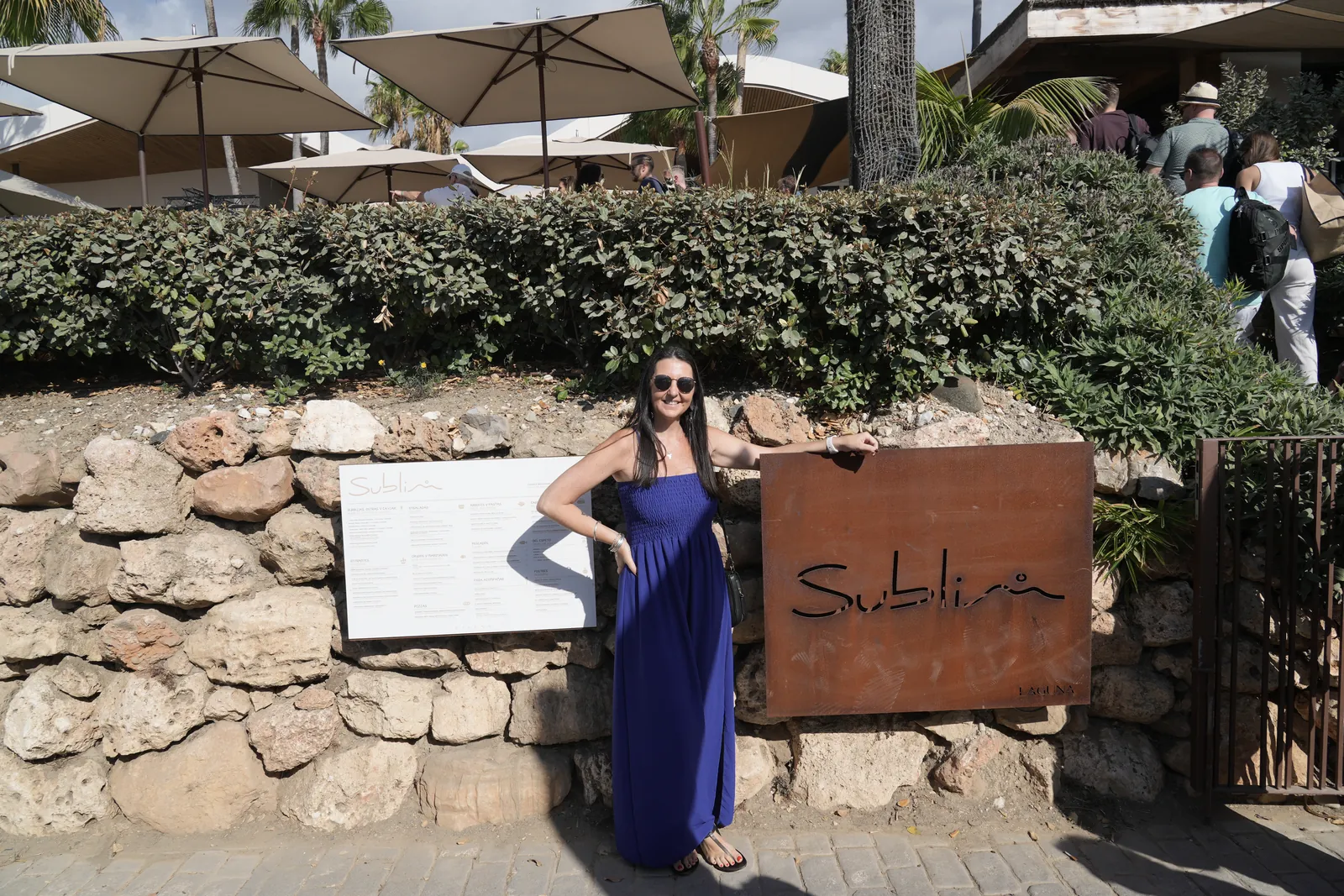 Sign for Sublime Beach Club on Playa del Padrón in Estepona