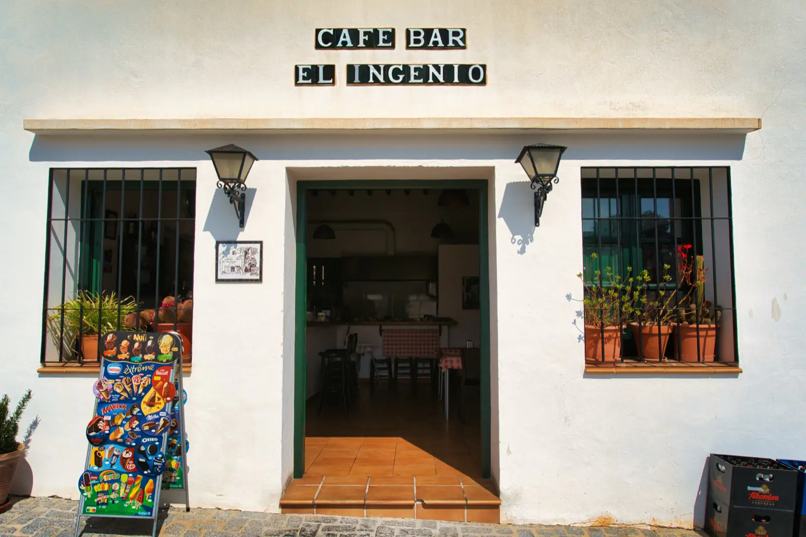 Café El Ingenio entrance in Frigiliana