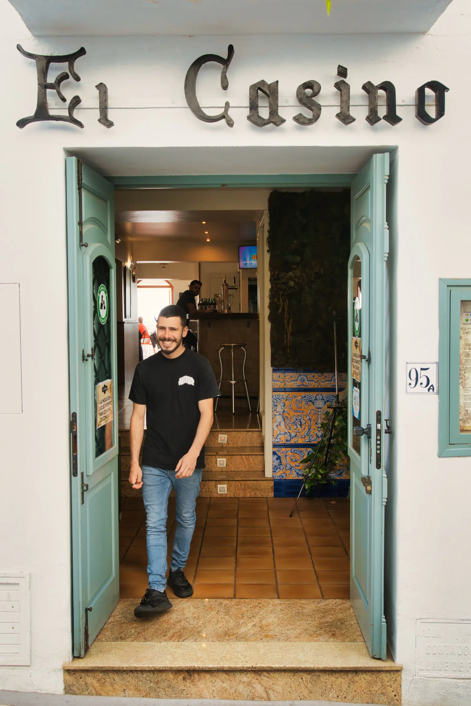 El Casino restaurant entrance on Frigiliana's main square