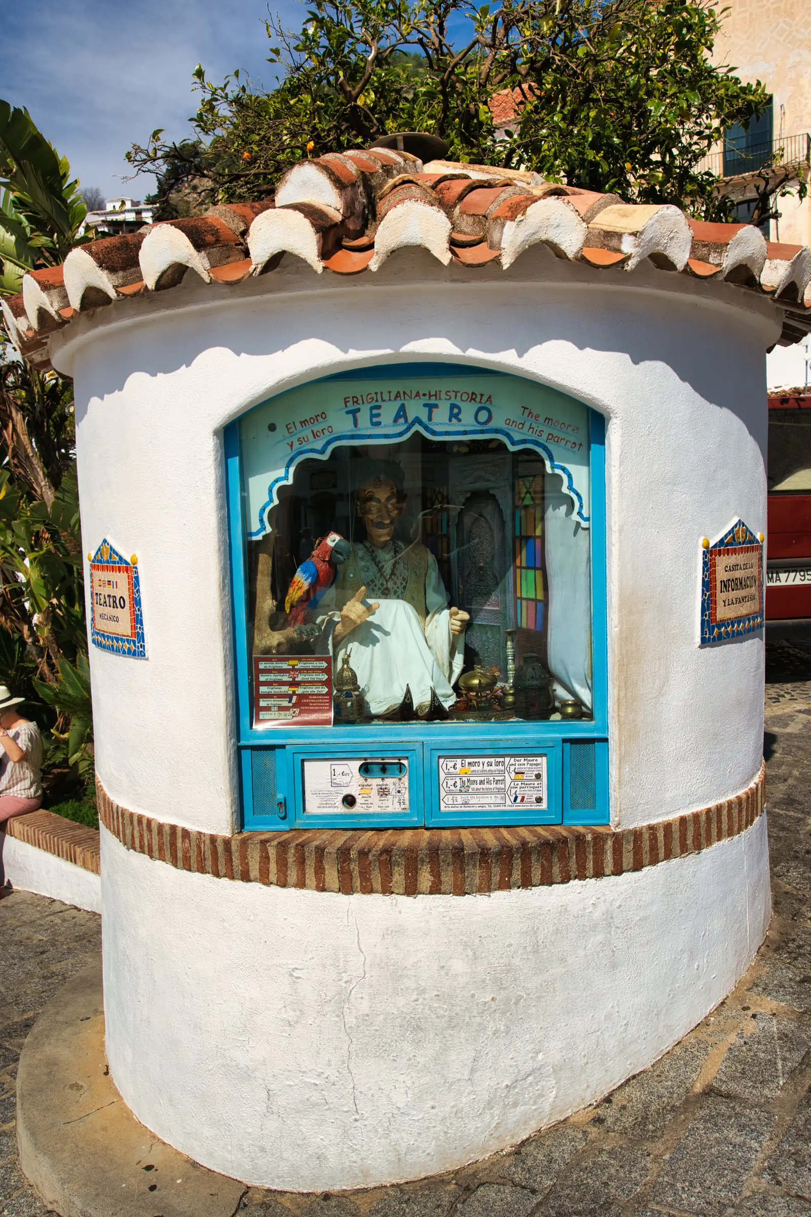 Theatre building facade in central Frigiliana