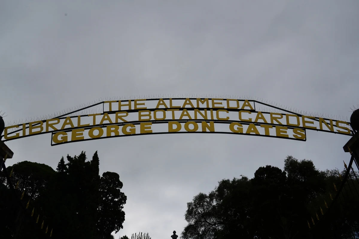 The George Don gates at the entrance to the Alameda Botanic Gardens, Gibraltar
