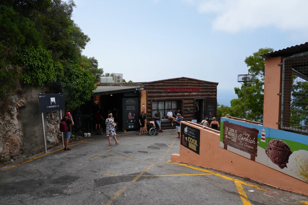 The top station and cafe of the Gibraltar cable car