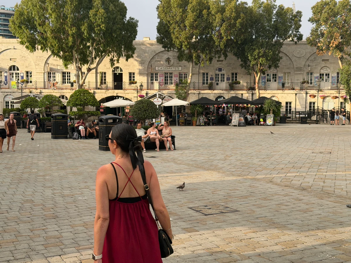 Casemates Square in Gibraltar at dusk