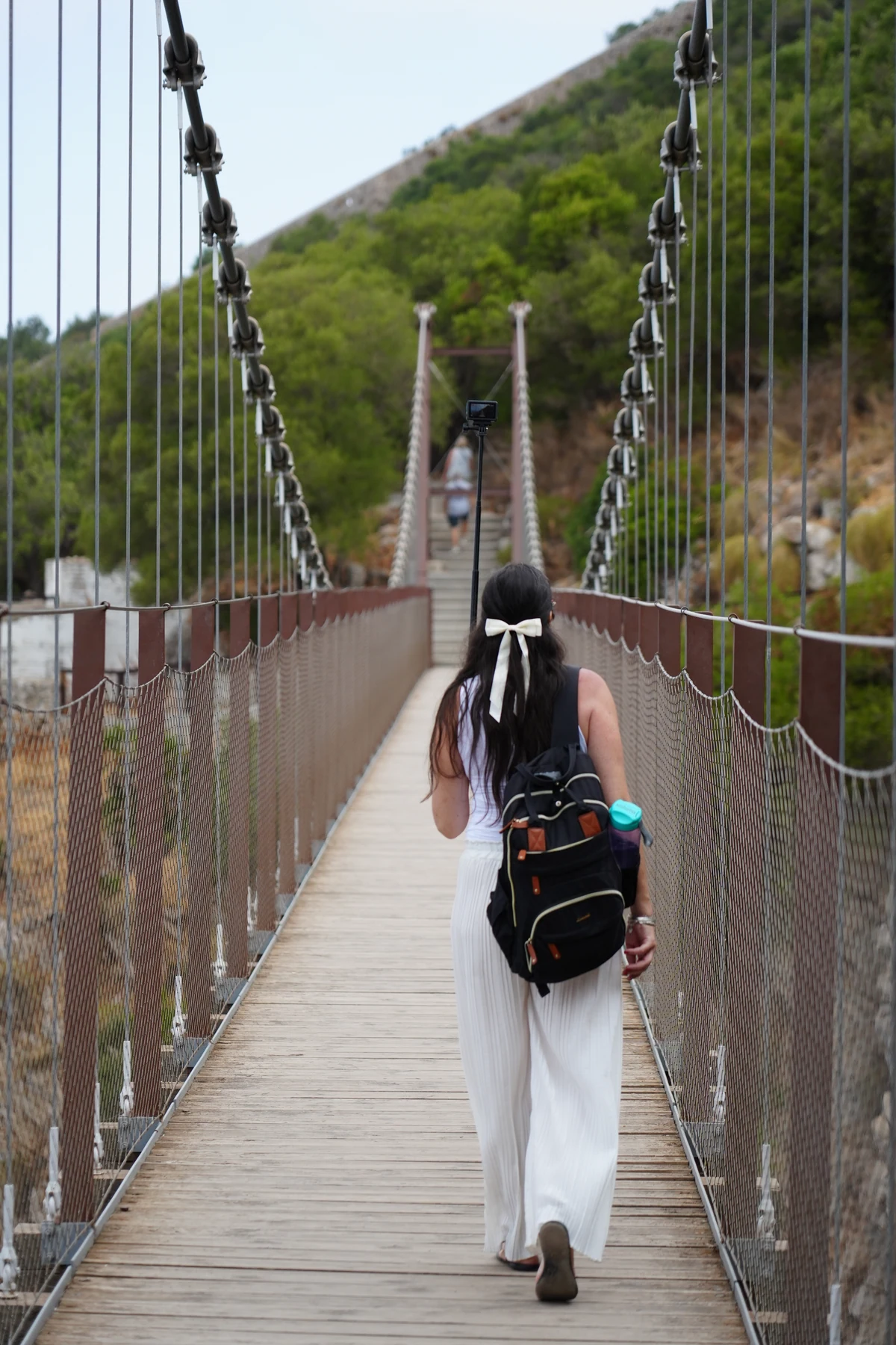 Crossing the Windsor Suspension Bridge on the Upper Rock of Gibraltar