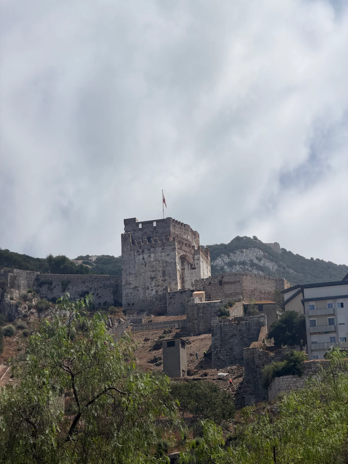 The Tower of Homage at the Moorish Castle in Gibraltar