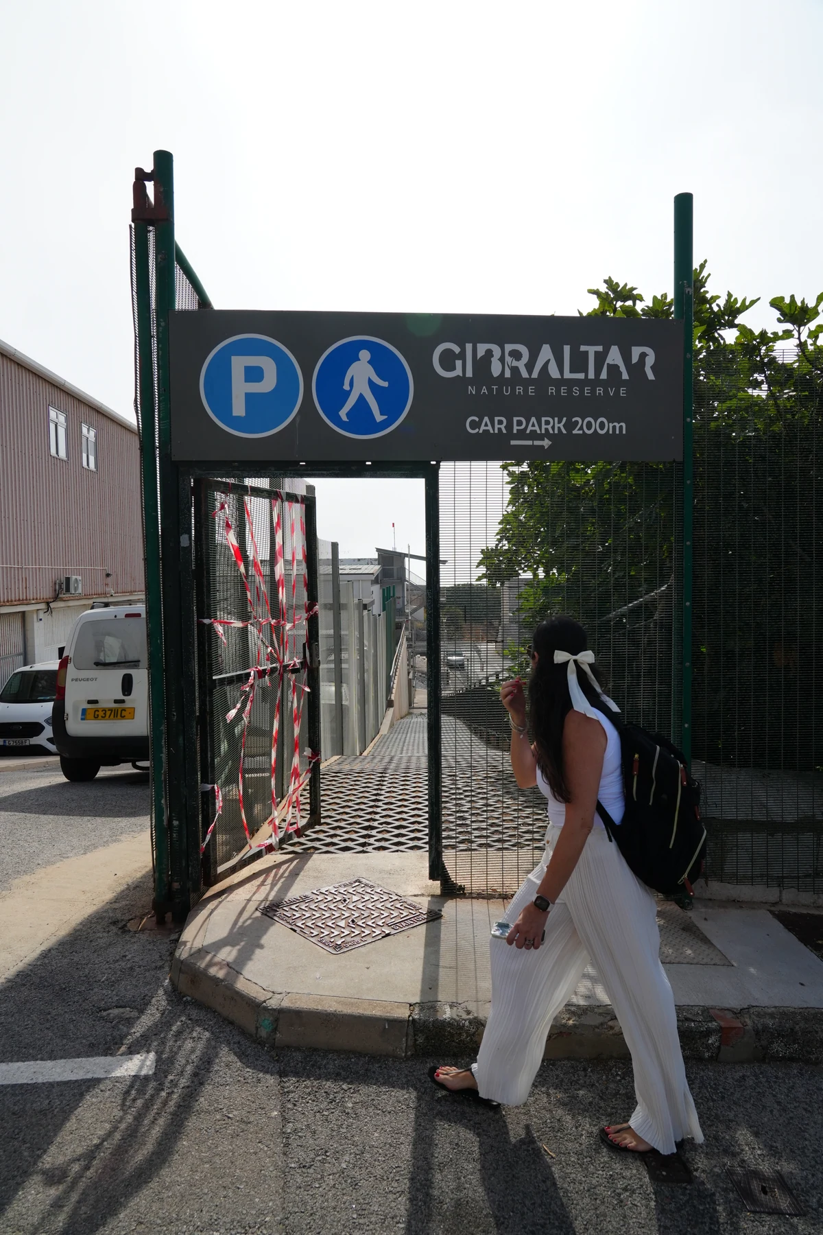 Car park sign at the Upper Rock Nature Reserve in Gibraltar