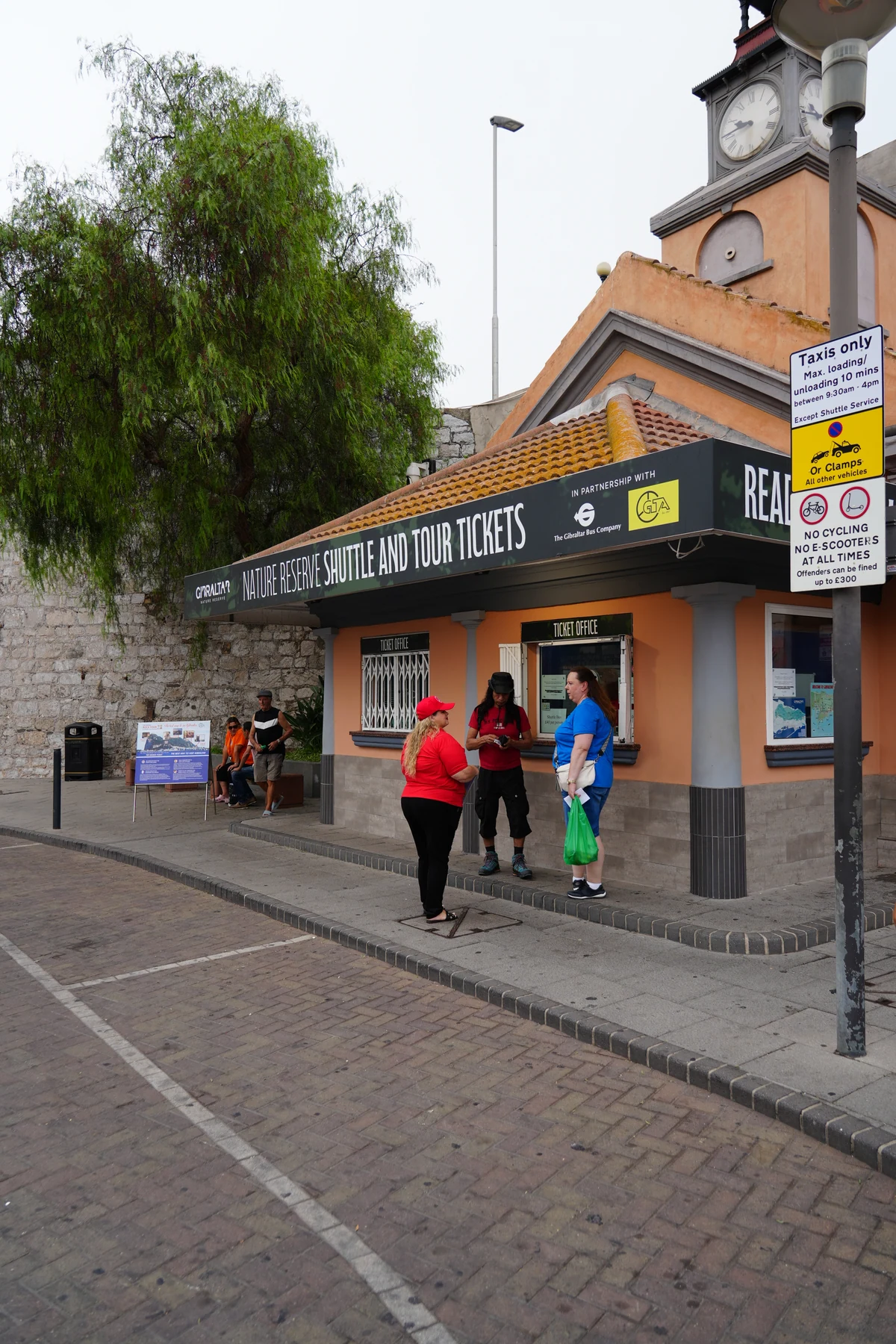 Ticket kiosk for the Upper Rock Nature Reserve shuttle in Gibraltar