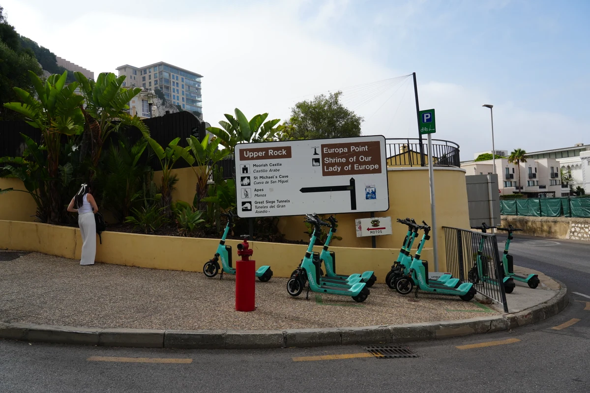 Sign restricting electric scooters on the Upper Rock, Gibraltar