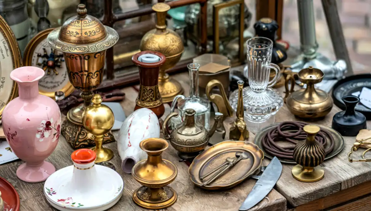 Sunday rastro flea market stalls near the Estadio de la Juventud in Granada
