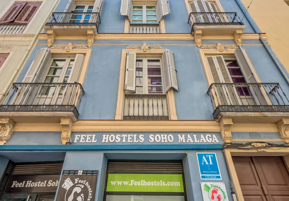 Common area of Feel Hostels Soho in Malaga's arts district