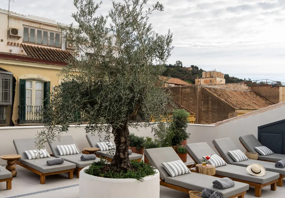 Bright airy room with natural interiors at Well and Come Hotel Malaga
