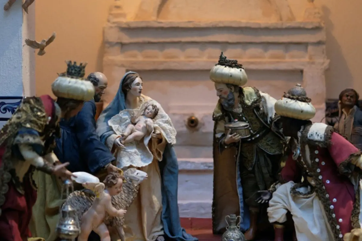 Miniature nativity scene on display at the Carmen Thyssen Museum in Malaga