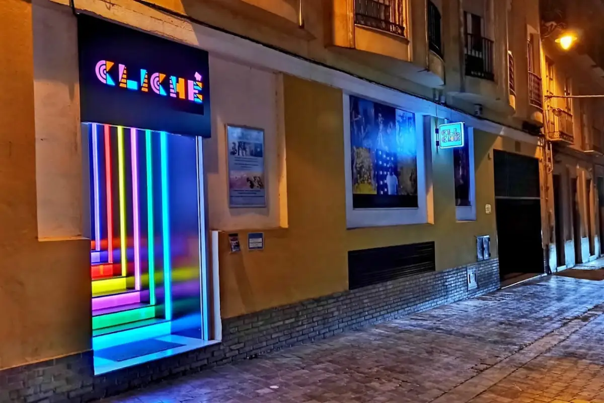 Colourful themed photo sets inside Cliche Gallery in Malaga