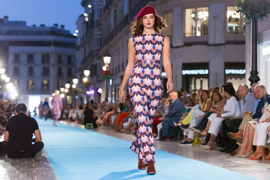 Model on the runway at Malaga's Pasarela Larios fashion week
