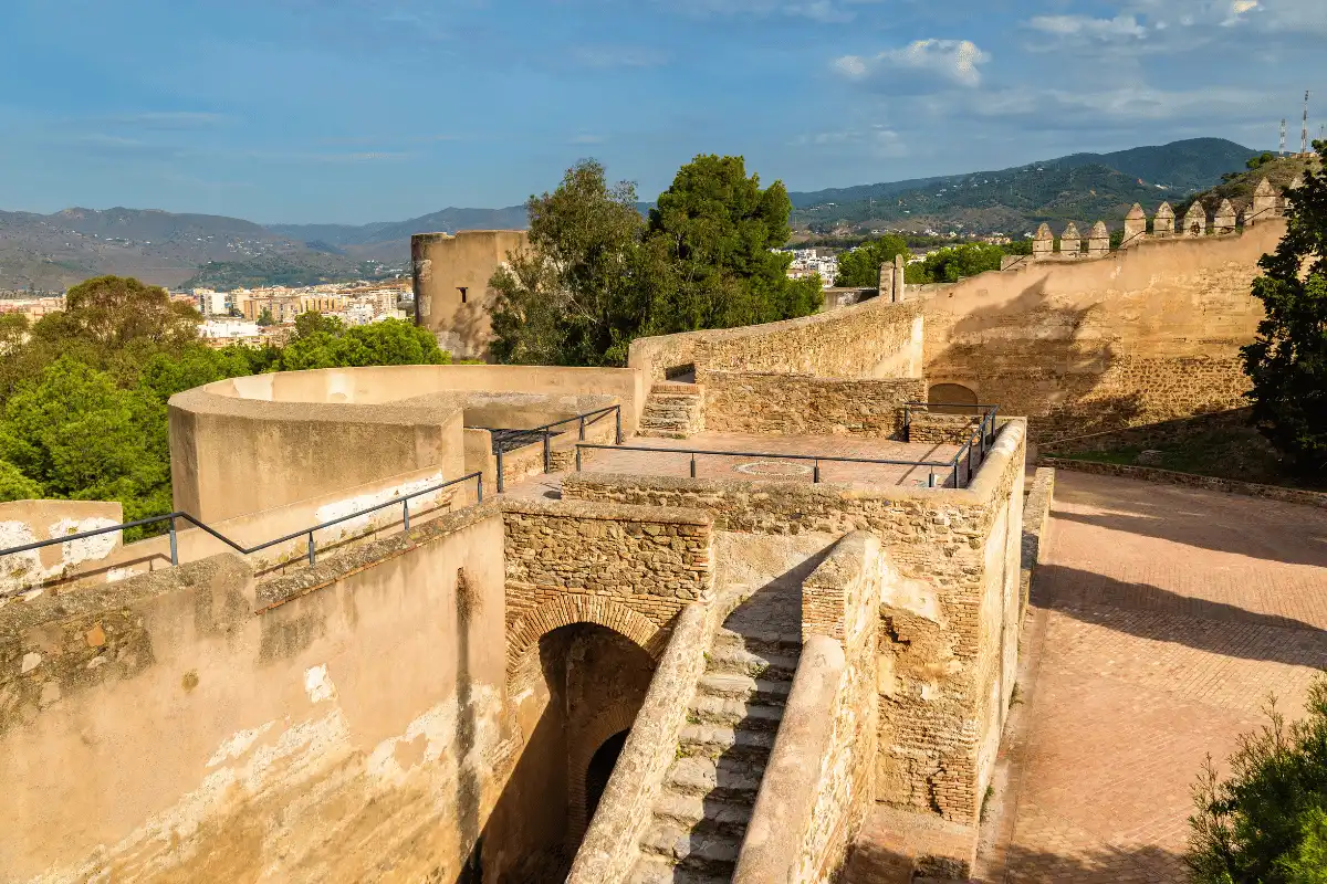 The Alcazaba fortress rising above Malaga on a clear October day