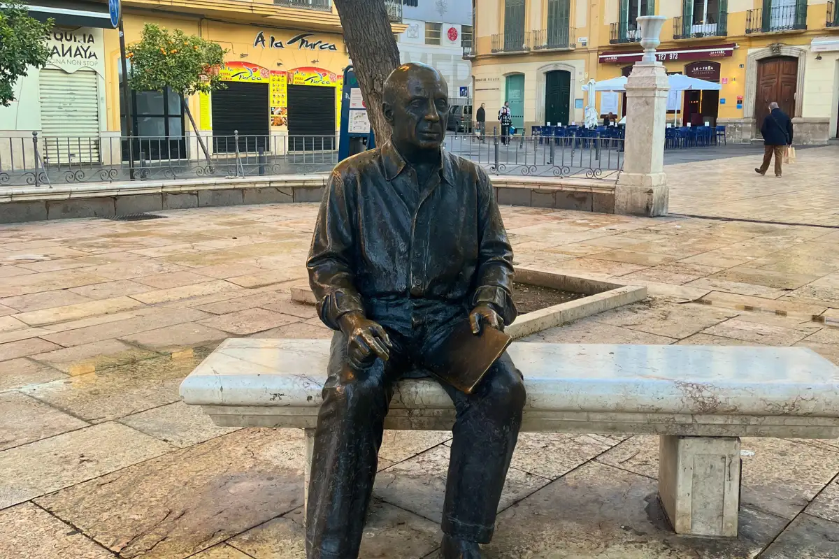 The Picasso statue in Plaza de la Merced, Malaga, where he was born