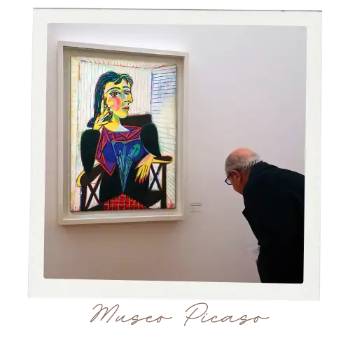 Picasso Museum entrance on Calle San Agustin in Malaga's historic centre