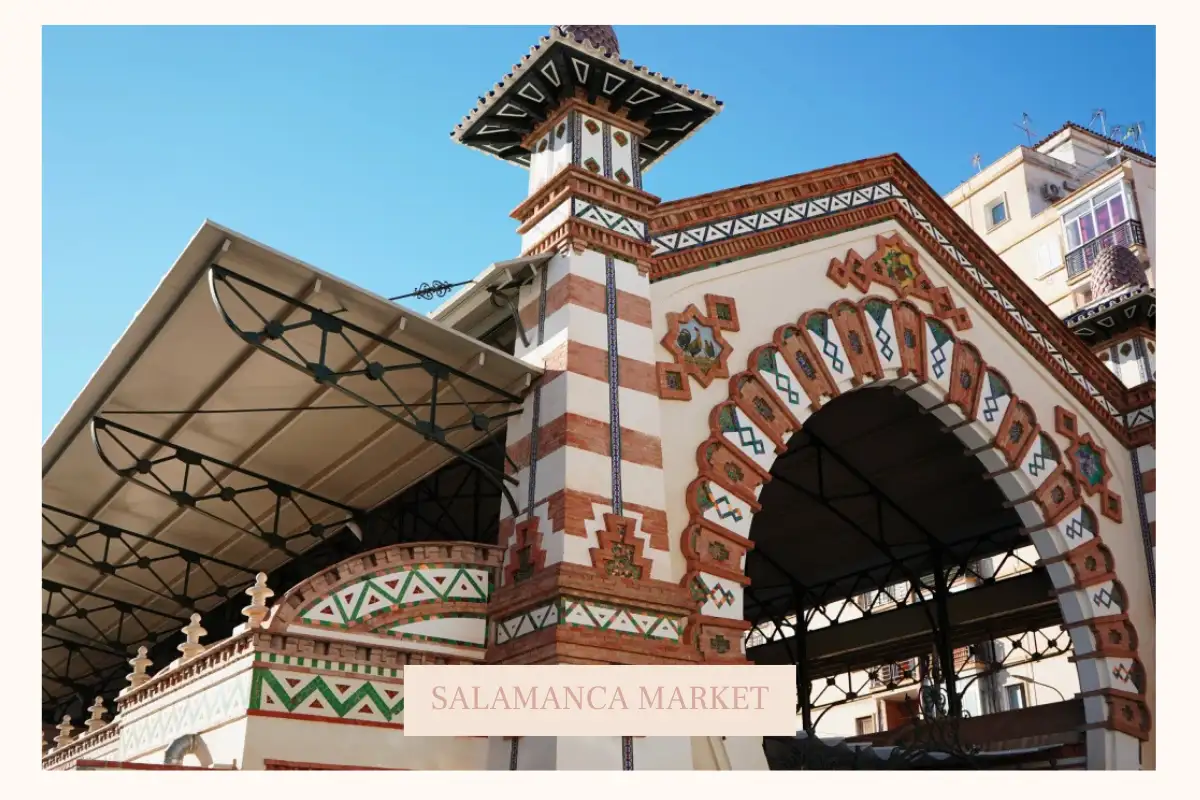 Neo-Mudejar tilework facade of Mercado de Salamanca Málaga