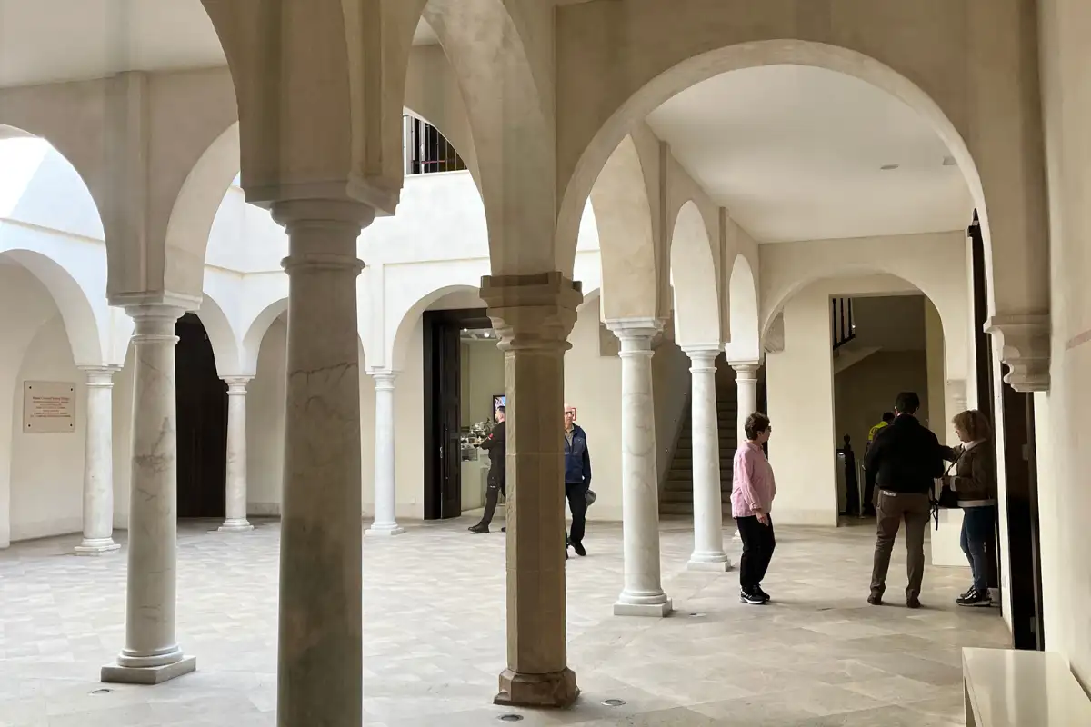 19th-century Andalusian paintings inside the Carmen Thyssen Museum in Malaga