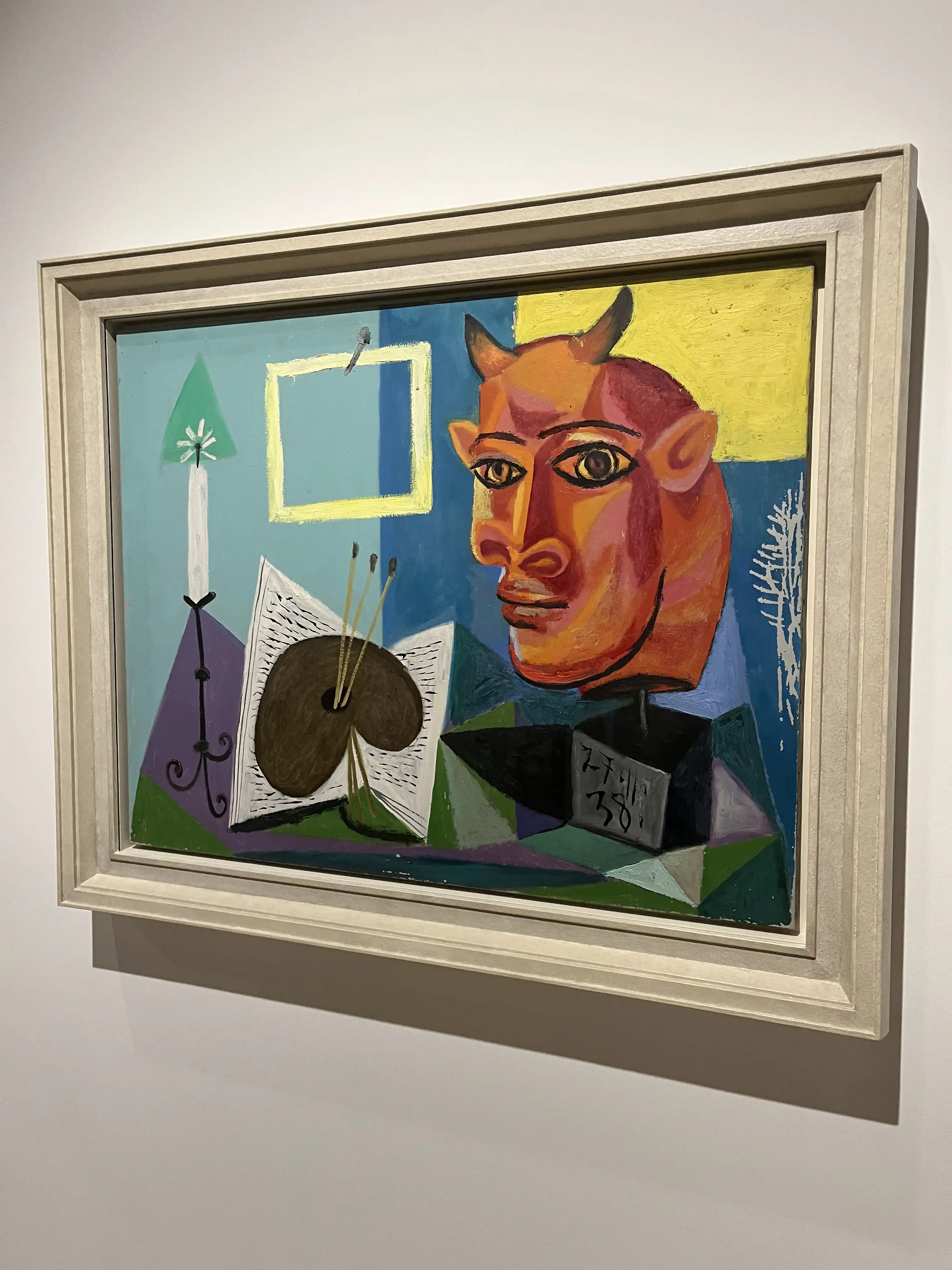Painting on display inside the Picasso Museum in Malaga