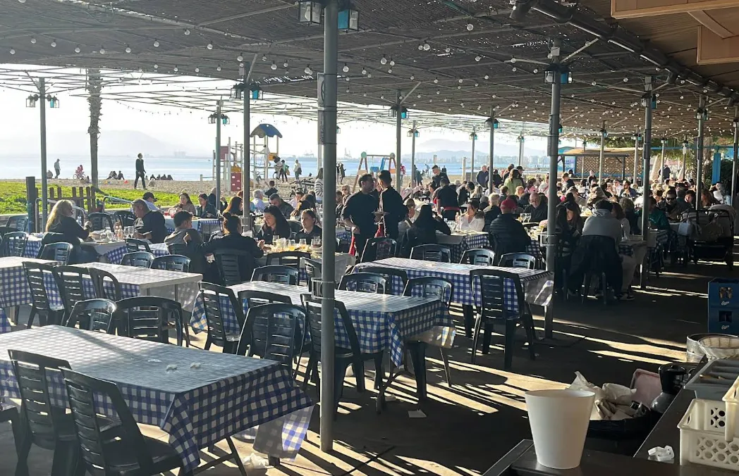 El Tintero chiringuito restaurant on the beach in El Palo, Málaga
