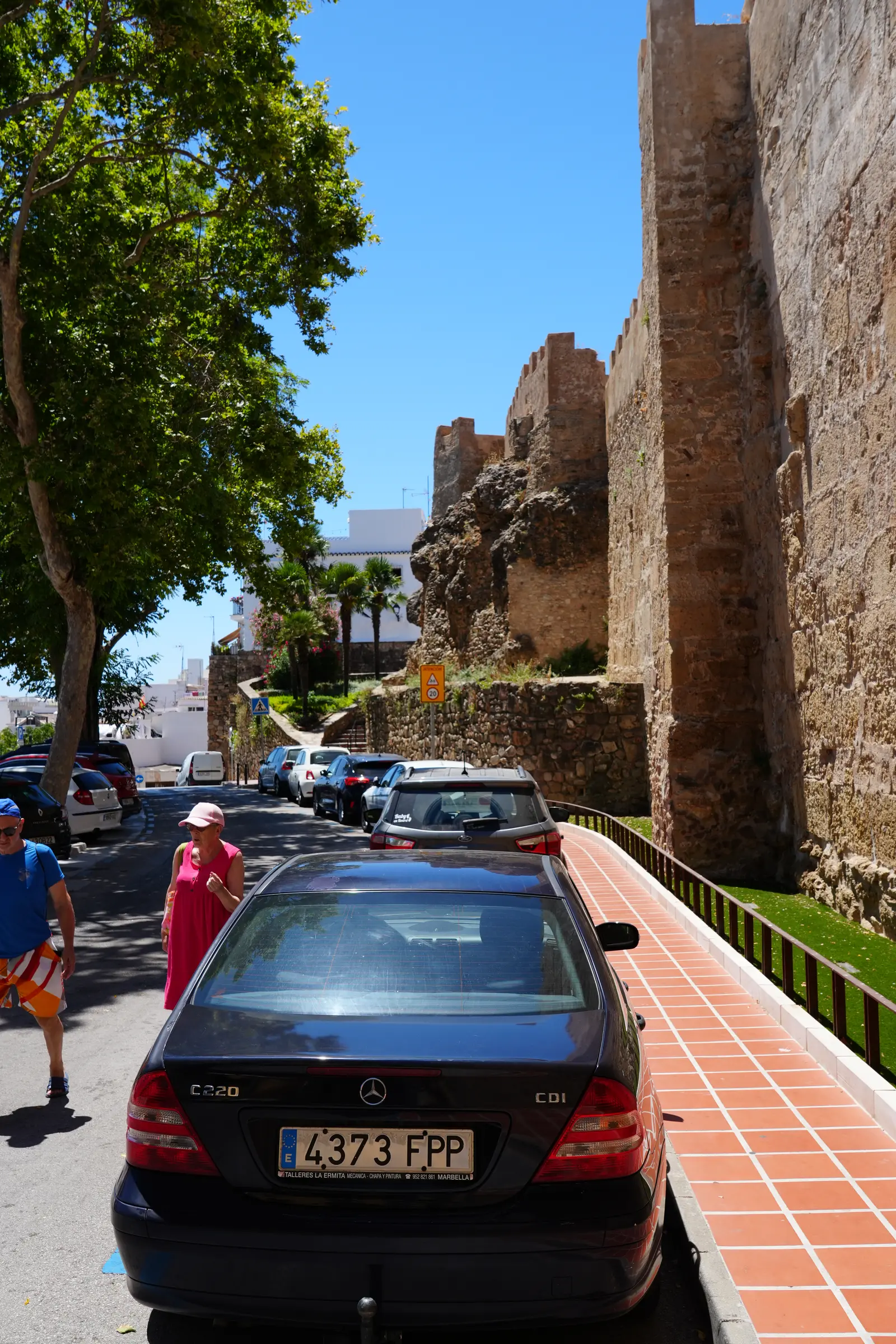 Cars parked on a street in Marbella