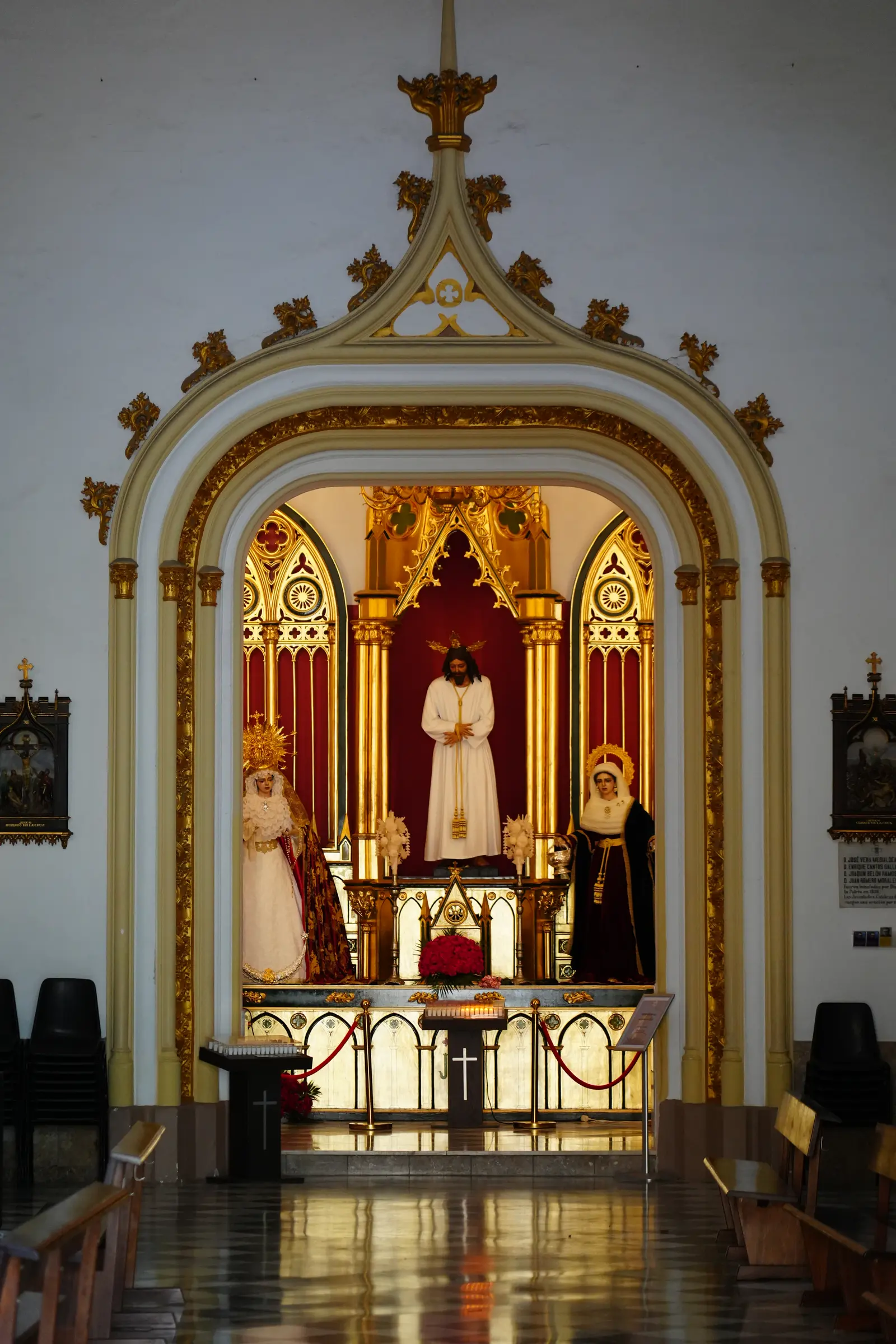 Gilded Jesús Nazareno altar inside the Church of the Incarnation in Marbella