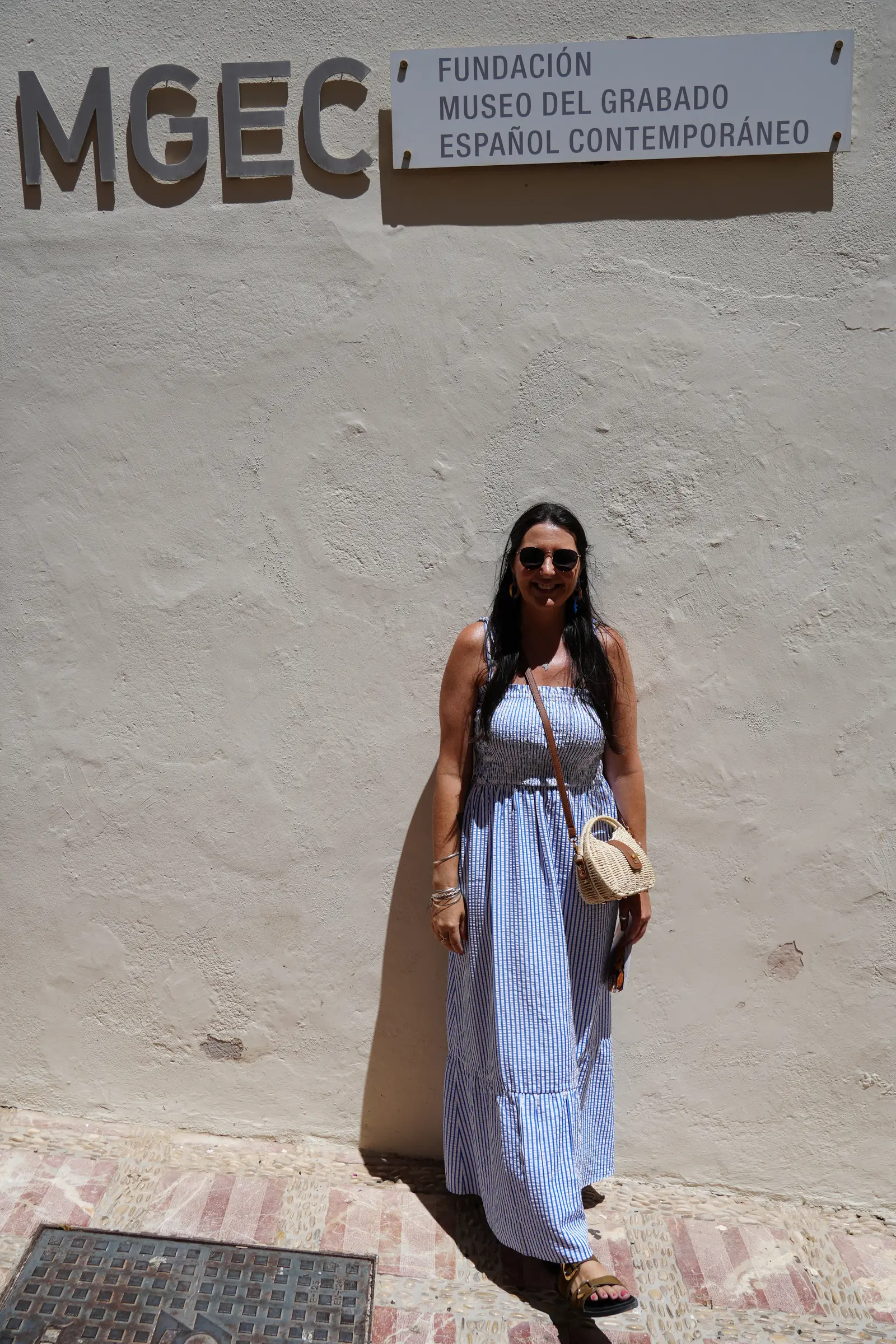 Woman outside the Museum of Spanish Contemporary Engraving in Marbella Old Town