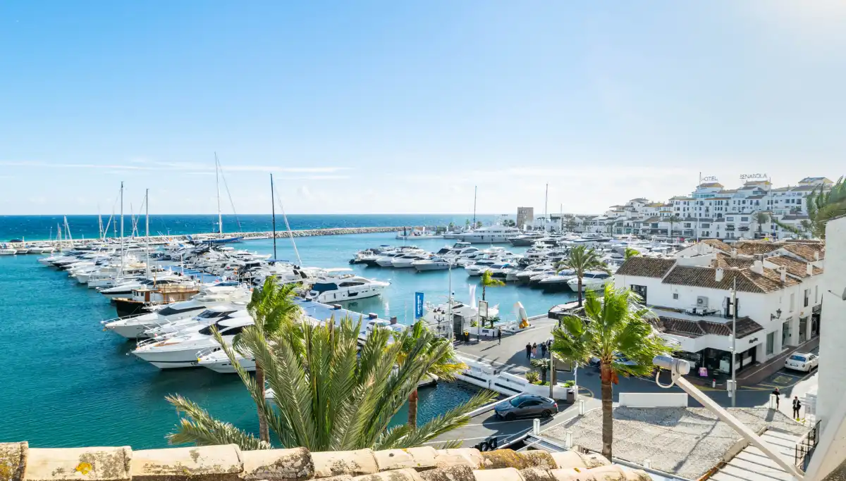 Luxury yachts in the Marbella port marina