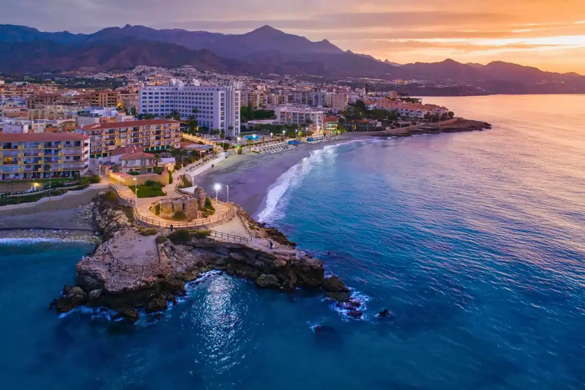 Coastal views from the Mirador de la Torrecilla viewpoint in Nerja