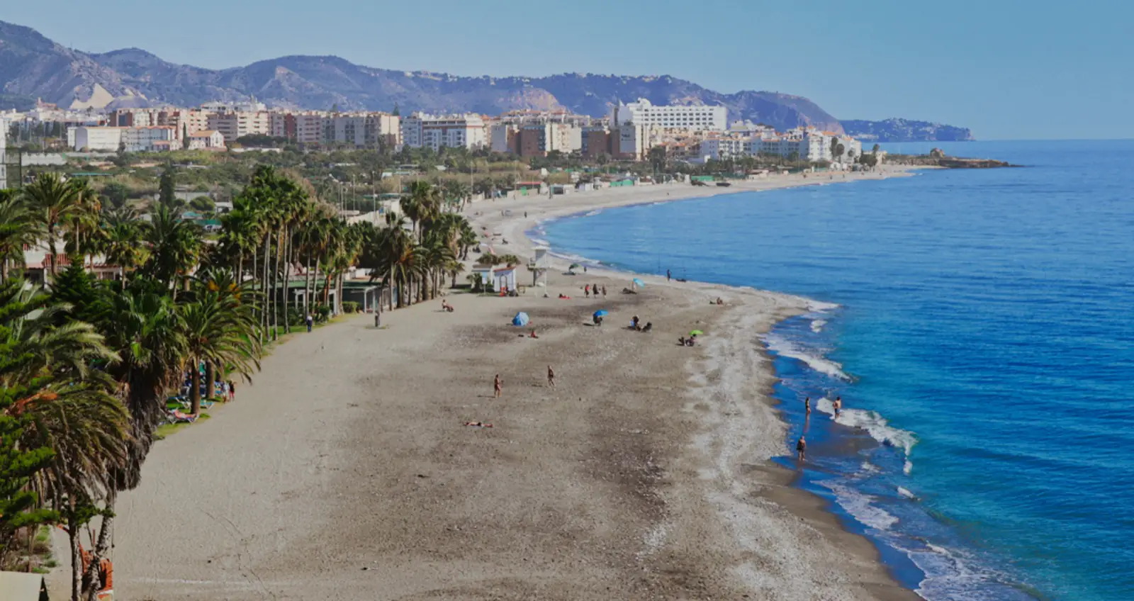Playazo Beach, Nerja's longest stretch of sand running east toward Maro