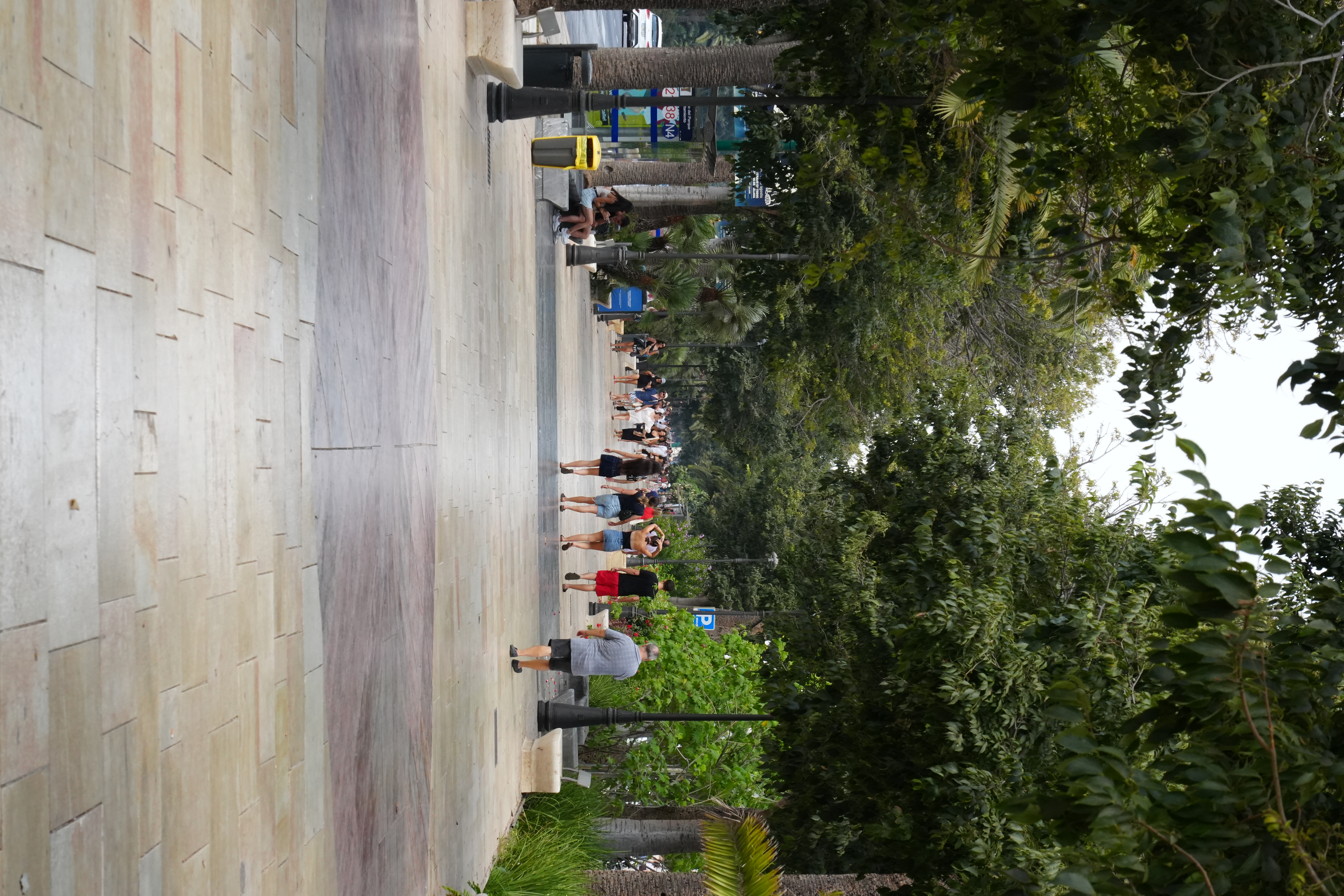 The tree-lined Paseo del Parque walkway in Malaga