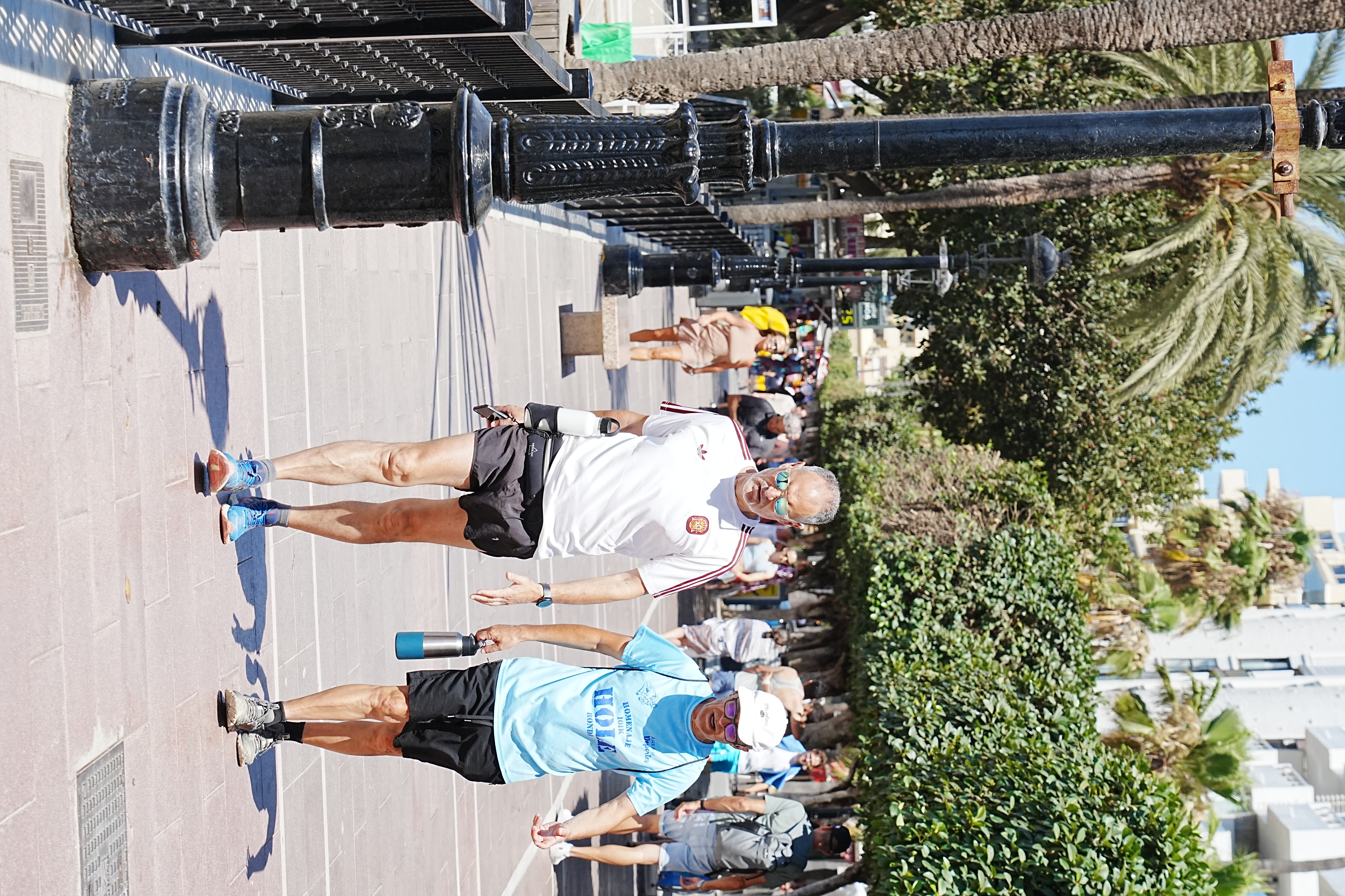Runners on the Avenida del Mar promenade in Marbella