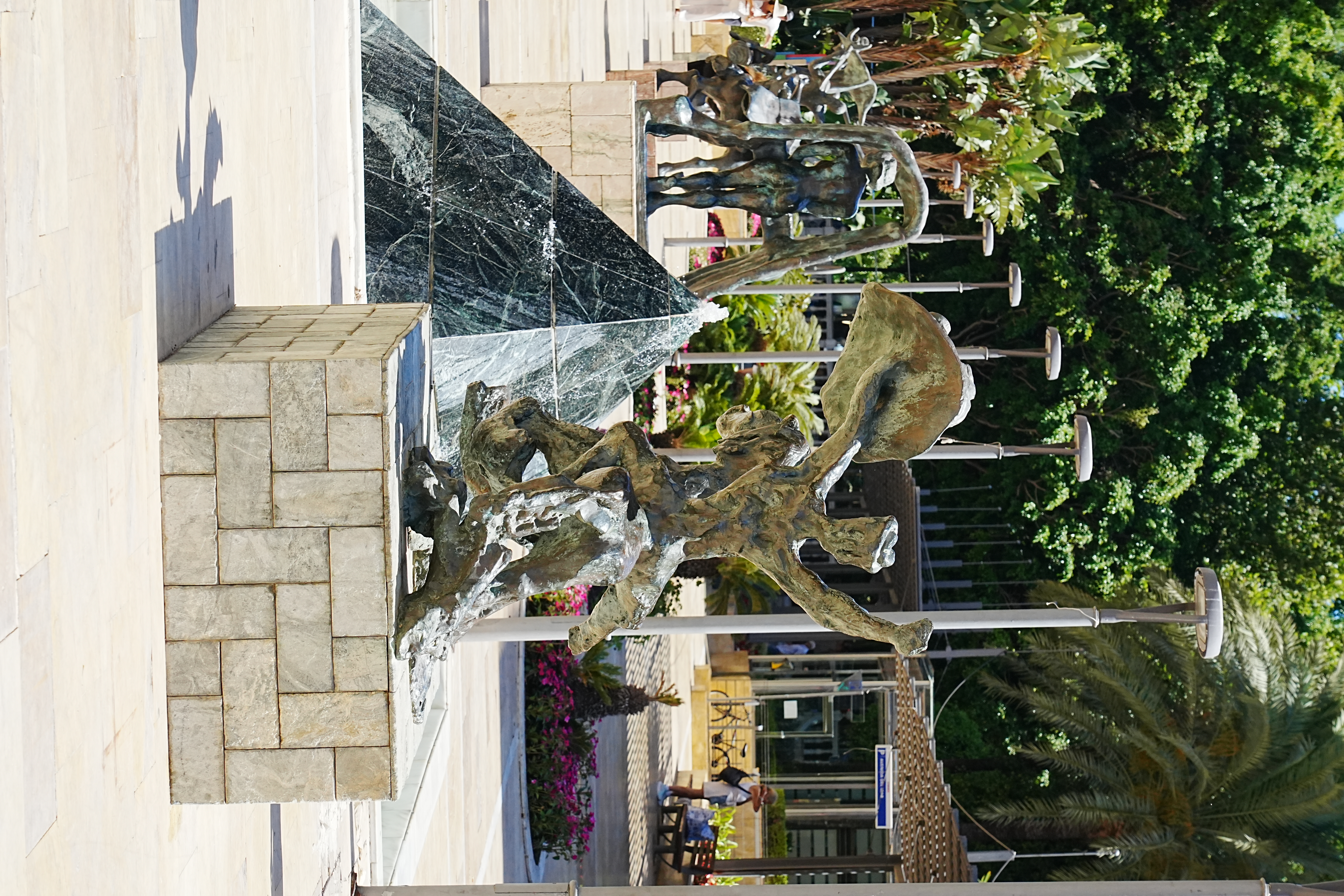 A Dali-style bronze sculpture along the Avenida del Mar sculpture walk in Marbella
