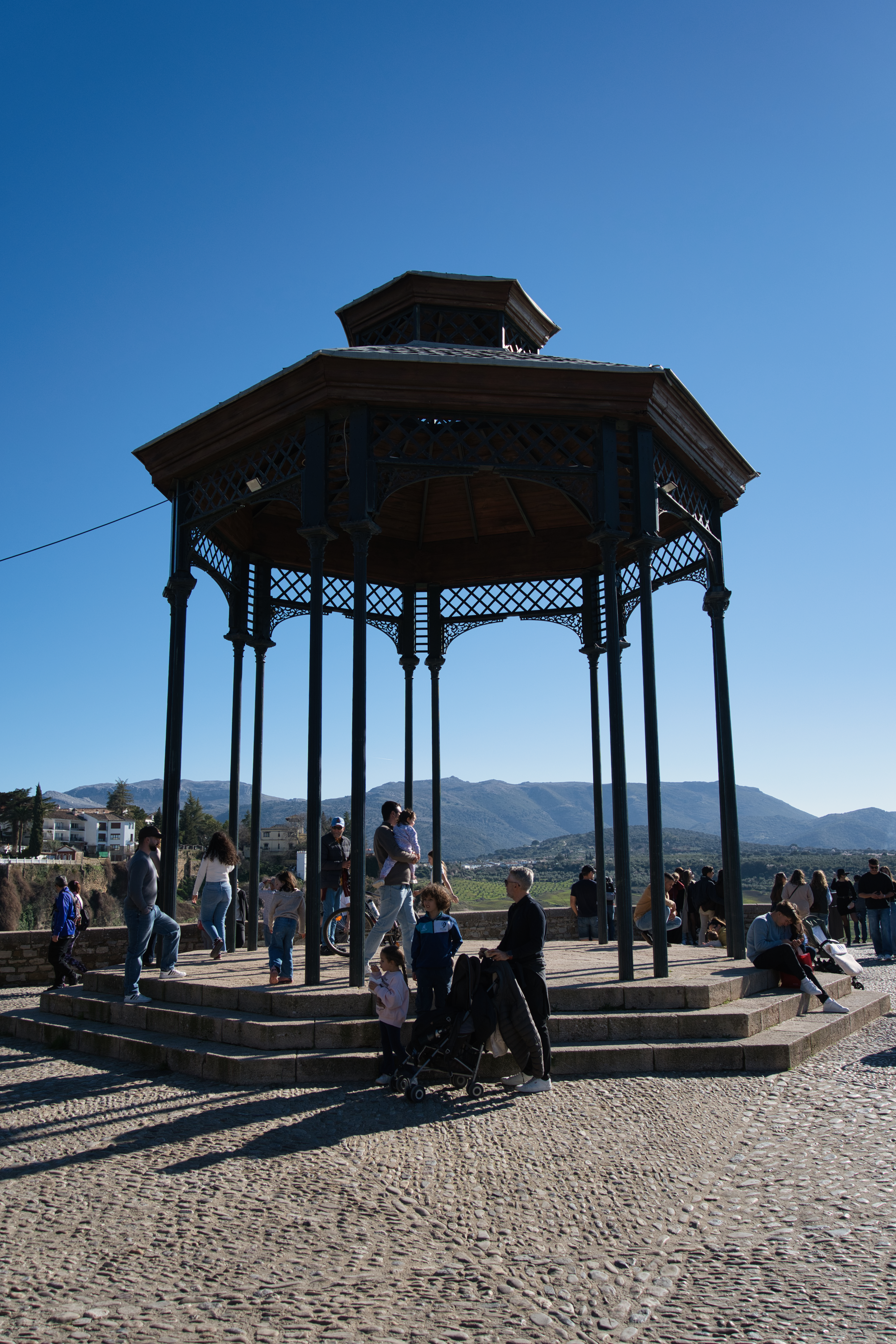 The ornate gazebo in Ronda's Alameda del Tajo park
