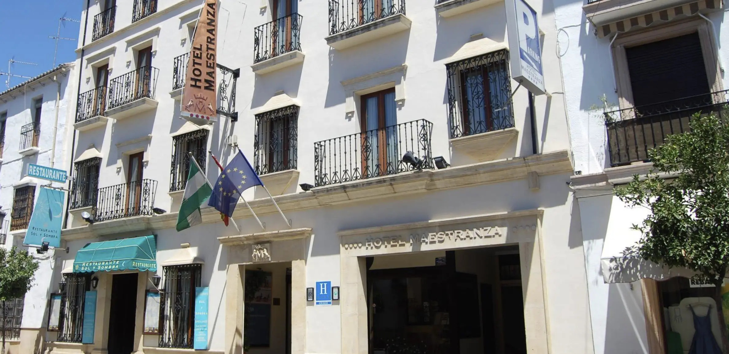 Hotel Maestranza exterior near Ronda's bullring