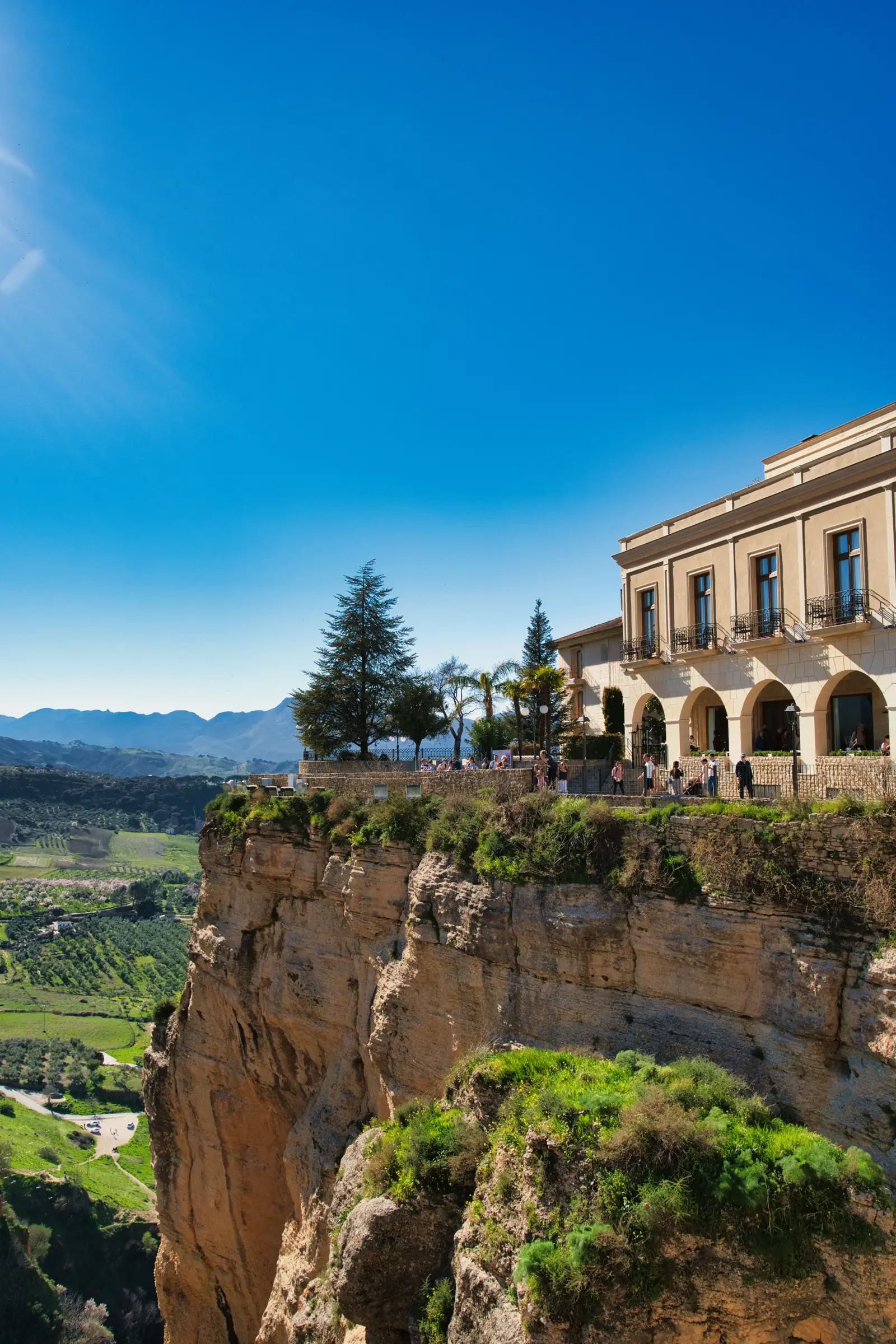 People on the Ronda bridge viewpoint