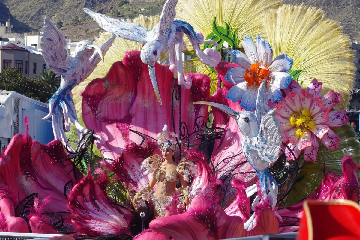 Elaborate floral carpet installation in Girona's old town during Temps de Flors festival